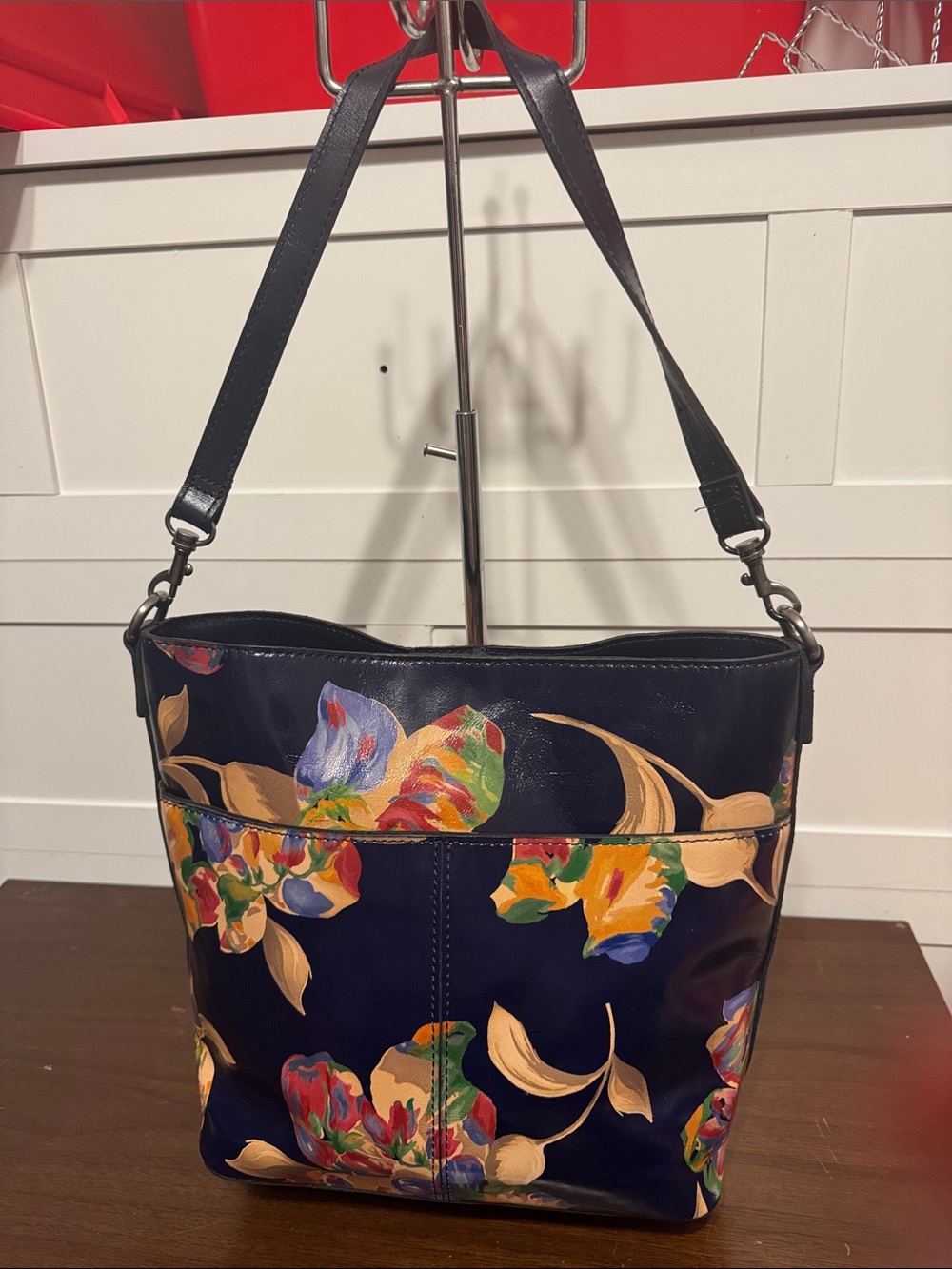 Floral Navy Patricia Nash Leather Shoulder Bag